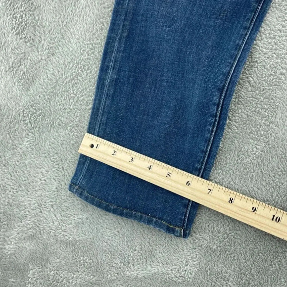 Uniqlo Womens Slim Tapered Jeans 27" Waist 33" Inseam Distressed Blue Denim 3660 - Picture 8 of 10